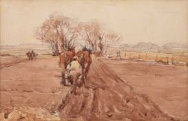 John Atkinson (1863-1924) Ploughing in Winter