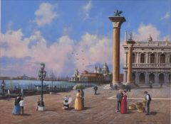 Adrian Rigby (b.1962) The Waterfront at St Marks, Venice