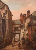 Thomas Barrett (1845-1924) Fishing Village, Street Scene