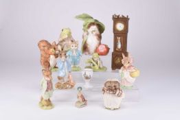A collection of large Beatrix Potter models including three limited edition Beswick