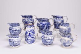Ceramics including Staffordshire and a teacup and saucer retailed by William Crapper, Swansea