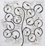 Mbwana Sudi (Tanzanian 1960-2014) Flock of birds in a tree