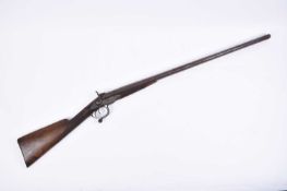 Double-barrelled 20-bore pinfire shotgun by Mortimer