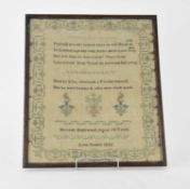 A William IV needlework sampler, dated 1835 / A Victorian embroidered needlework bell pull