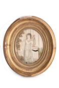 A framed stumpwork picture, 18th century