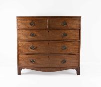 A George III bow-front mahogany chest of drawers