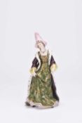 A Dressel Kister & Cie porcelain figure of a medieval lady, circa 1900-20
