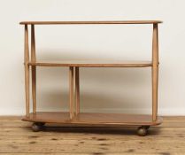 Ercol Elm and Beech small 'Giraffe' trolley bookcase No 361
