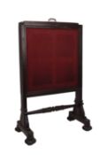 A 19th century mahogany extending fire screen
