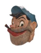 A large vintage composite automata head of Bluto, 1930S-40S