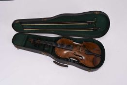 A German viola with case and two bows