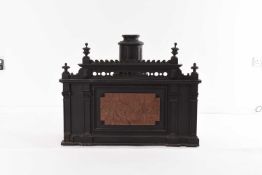 A French ebonised pharmacy counter cabinet