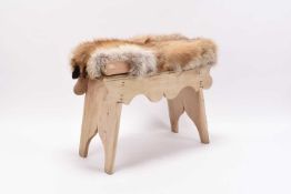 Taxidermy: Two mounted fox furs (Vulpes vulpes)
