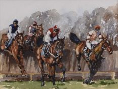 Rex Swallow (20th Century) Three Racing Paintings