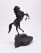 After Warren, rearing horse, bronze, dated 2001