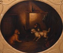 Manner of George Armfield (1808-1893) Terriers in a Barn