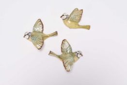A set of three Beswick blue tit wall plaques