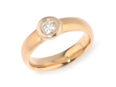 Ring, Brillant ca. 0,47 ct, 585er Gold ca. 10,2 g, Ringweite 64