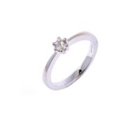 Ring, Brillant 0,20 ct (eingraviert), 585er Weißgold, ca. 3,0 g., Ringweite 53