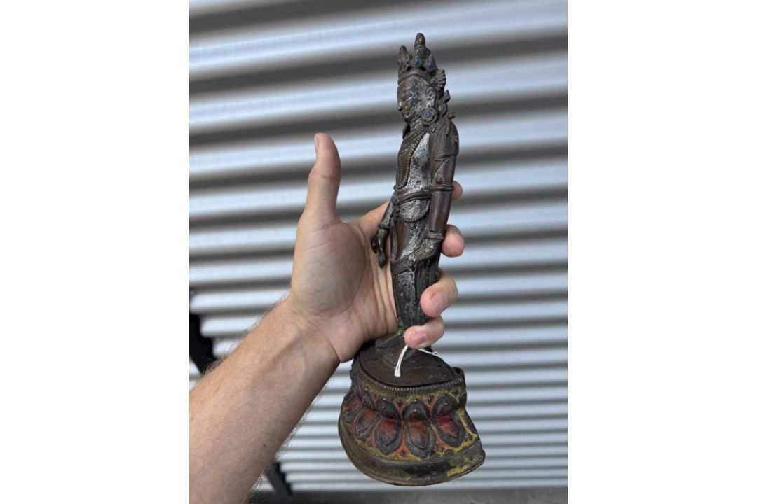 STANDING PADMAPANI BRONZE NEPAL 17TH CENTURY - Bild 15 aus 16