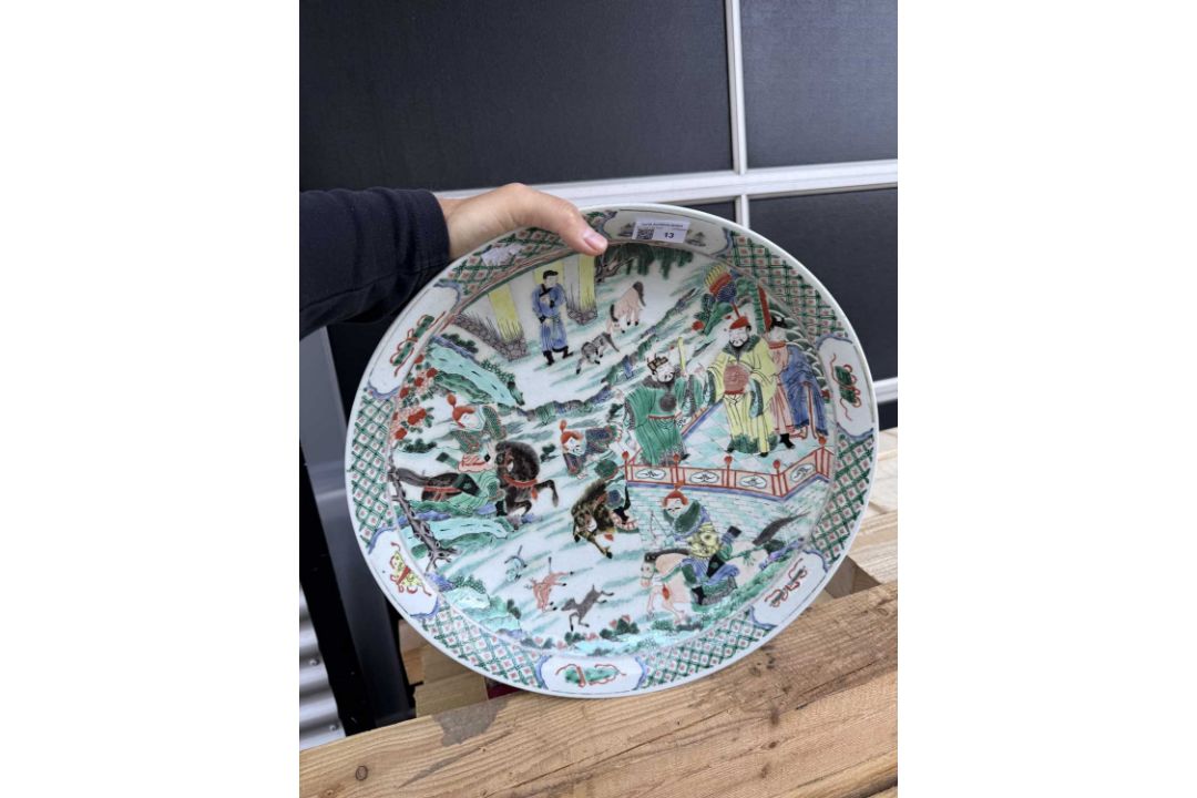 WU CAI PORCELAIN DISH WITH KANG XI MARK CHINA QING DYNASTY - Bild 10 aus 14