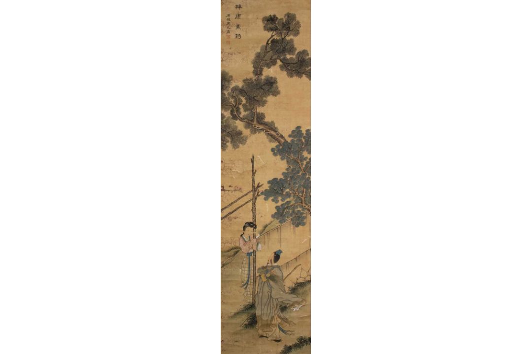 SCHOLAR AND COURTESAN BENEATH A PINE , CHINA QING DYNASTY - Bild 2 aus 11