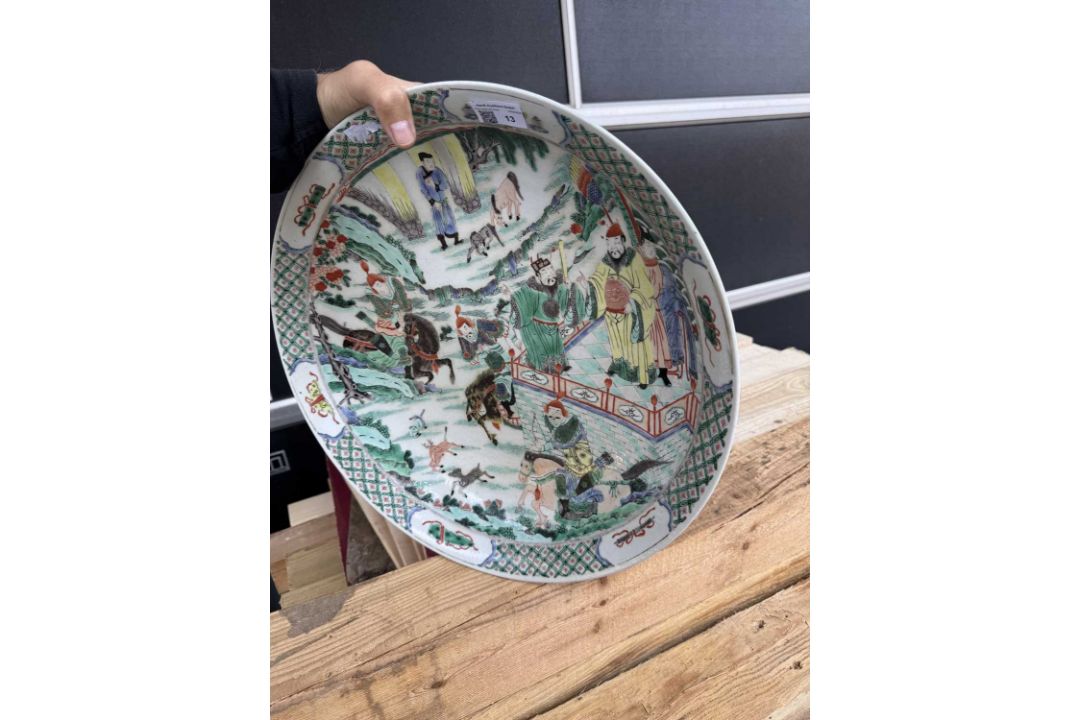 WU CAI PORCELAIN DISH WITH KANG XI MARK CHINA QING DYNASTY - Bild 9 aus 14