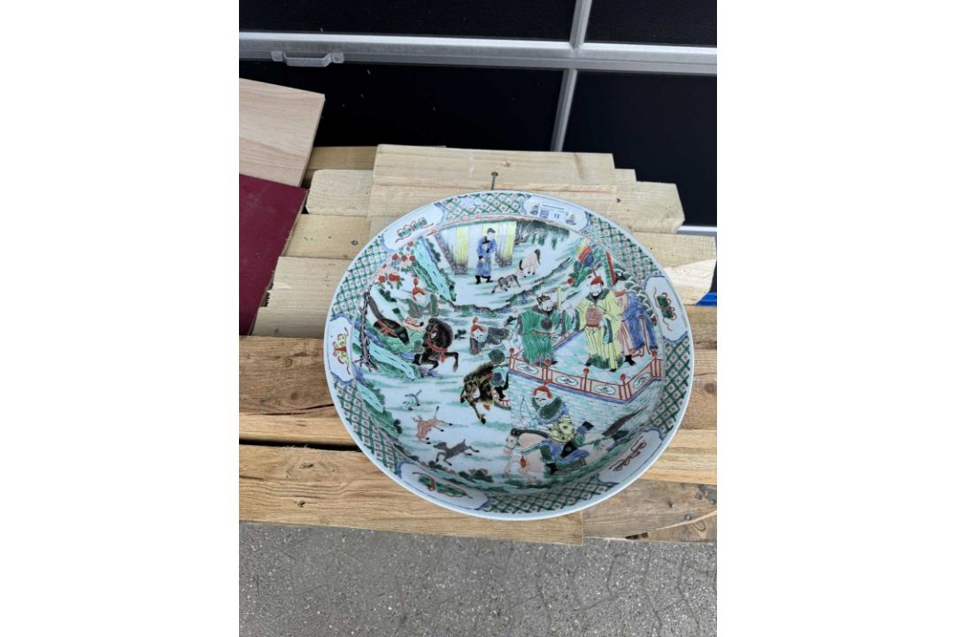 WU CAI PORCELAIN DISH WITH KANG XI MARK CHINA QING DYNASTY - Bild 6 aus 14
