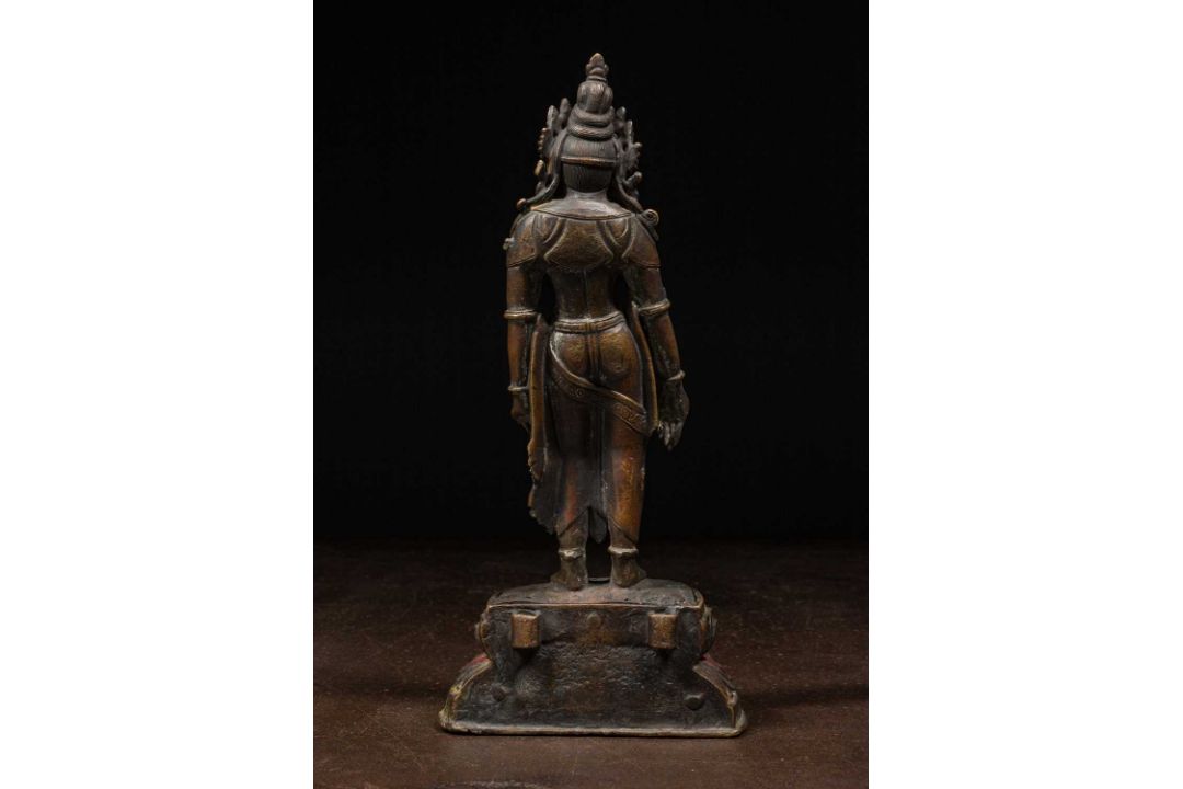 STANDING PADMAPANI BRONZE NEPAL 17TH CENTURY - Bild 3 aus 16