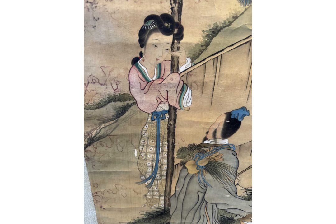 SCHOLAR AND COURTESAN BENEATH A PINE , CHINA QING DYNASTY - Bild 8 aus 11