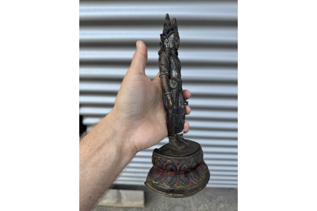 STANDING PADMAPANI BRONZE NEPAL 17TH CENTURY - Bild 7 aus 16