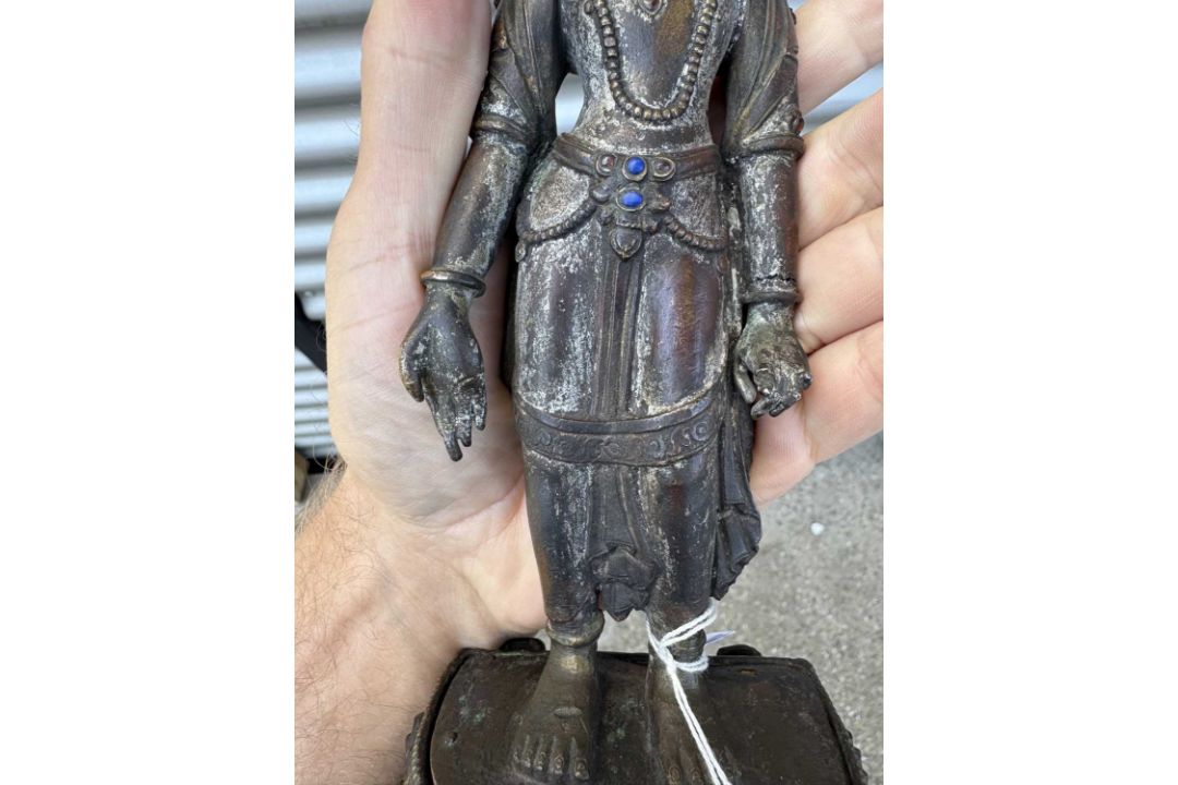 STANDING PADMAPANI BRONZE NEPAL 17TH CENTURY - Bild 12 aus 16