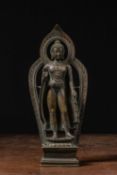 STANDING BRONZE BUDDHA TIBET 12TH CENTURY STYLE BUT LATER
