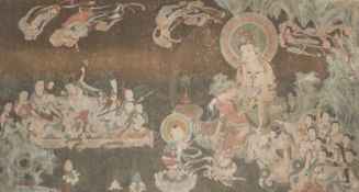 LARGE TEMPLE PAINTING OF GUANYIN WITH ATTENDANTS, CHINA, MING DYNASTY, 16TH CENTURY