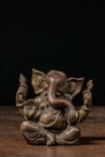 SEATED BRONZE GANESHA NEPAL OR INDIA 18TH CENTURY