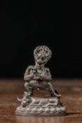 STANDING SILVER YAMA NEPAL 20TH CENTURY OR EARLIER