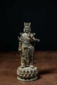 A BRONZE GUARDIAN FIGURE CHINA MING DYNASTY 16TH - 17TH CENTURY