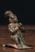 KNEEILING BRONZE HANUMAN INDIA 16TH CENTURY