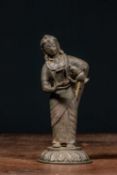 BRONZE ANNAPURNA / DEVI WITH VESSEL, INDIA, 18TH CENTURY
