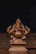 SEATED BRONZE GANESHA INDIA 16TH CENTURY