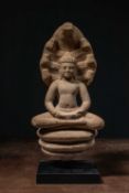 SANDSTONE NAGA BUDDHA 11TH CENTURY BAPHUAN PERIOD