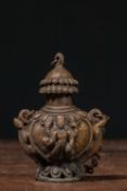 BRONZE BETEL NUT CONTAINER NEPAL 18TH CENTURY