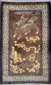 'Drachenteppich'antik, Tibet, um 1900, Wolle auf