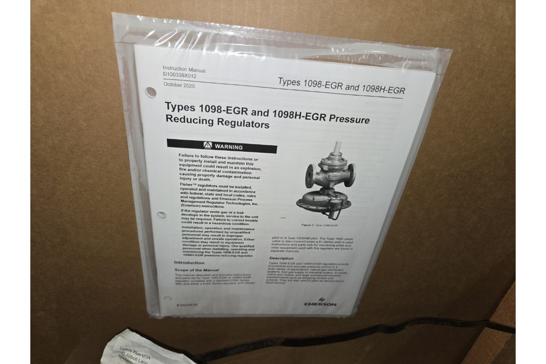 Unused Emerson Pressure Reducing Regulator, Model 1098-EGR - Image 2 of 5