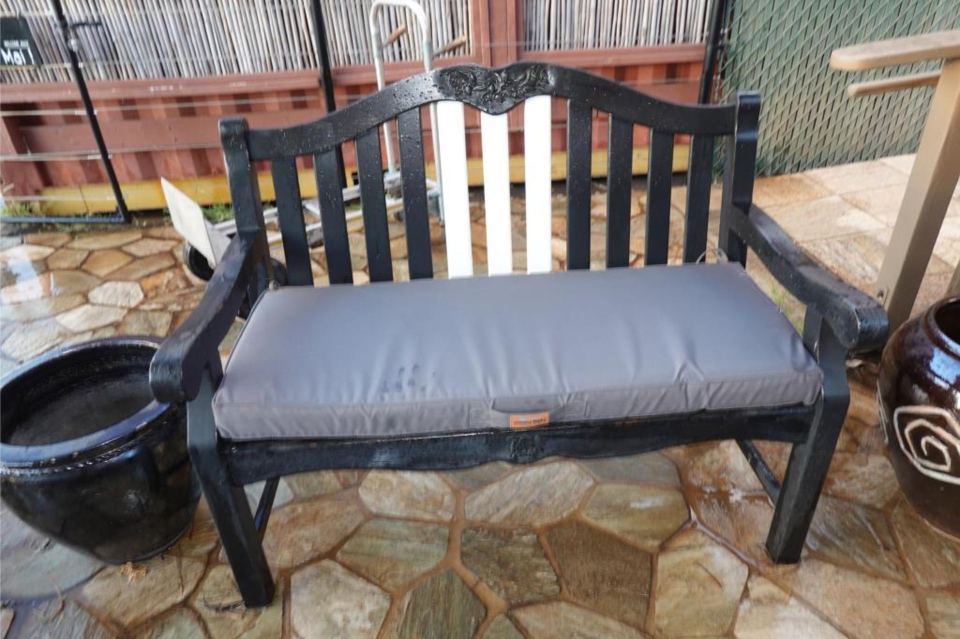 Patio Seating Benches And Potted Plants - Image 6 of 18
