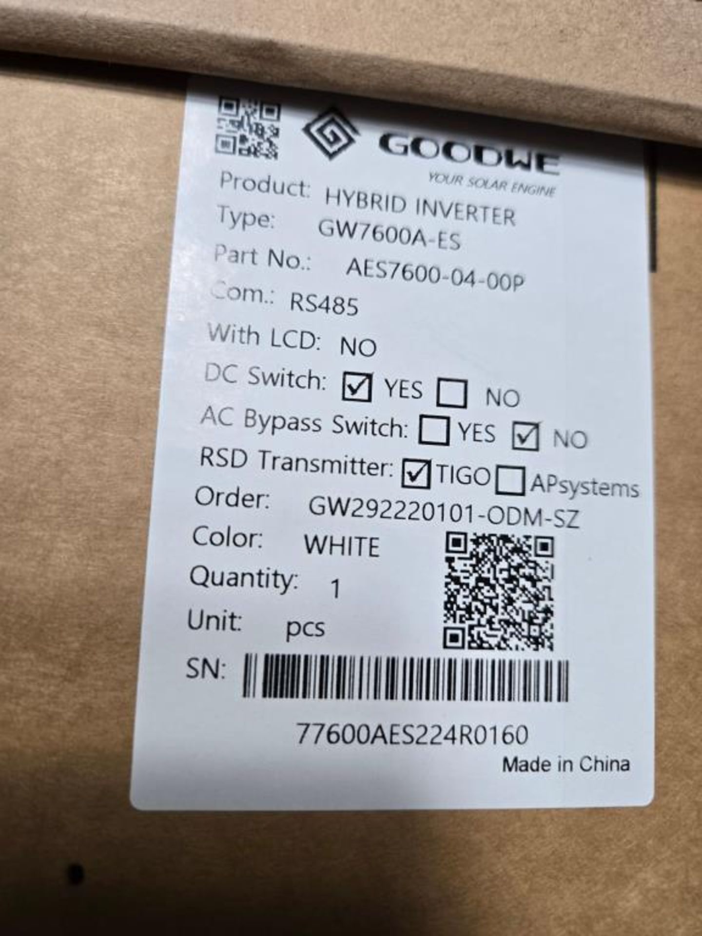 GoodWe Inverter, 7600W - Image 4 of 4