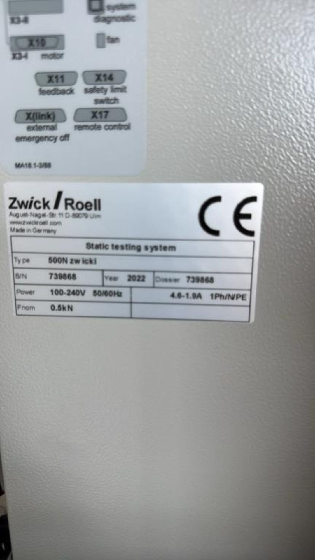Zwick / Roell Materials Testing Machine - Image 6 of 13