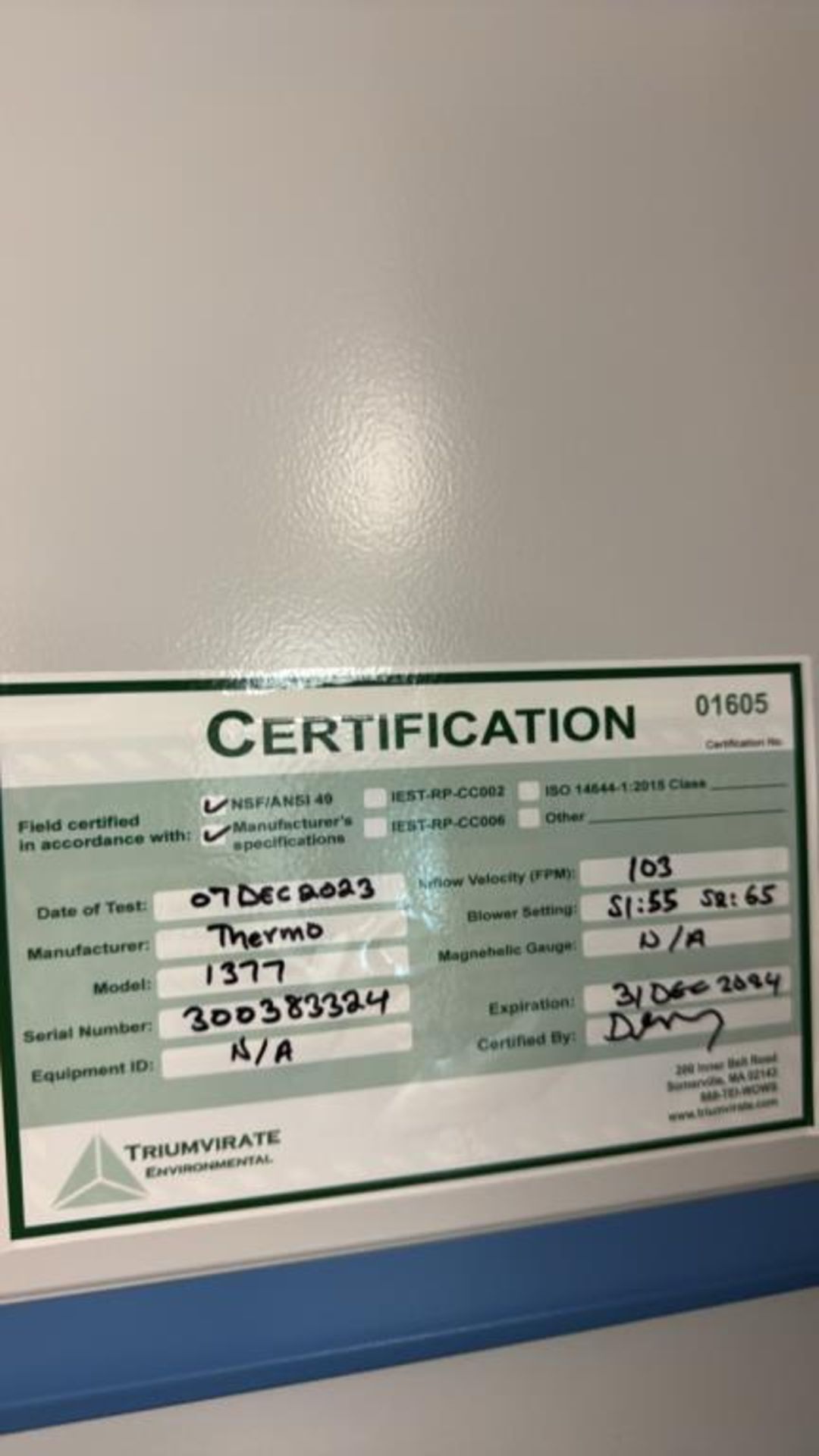 Thermo Scientific Biosafety Cabinet - Image 2 of 6