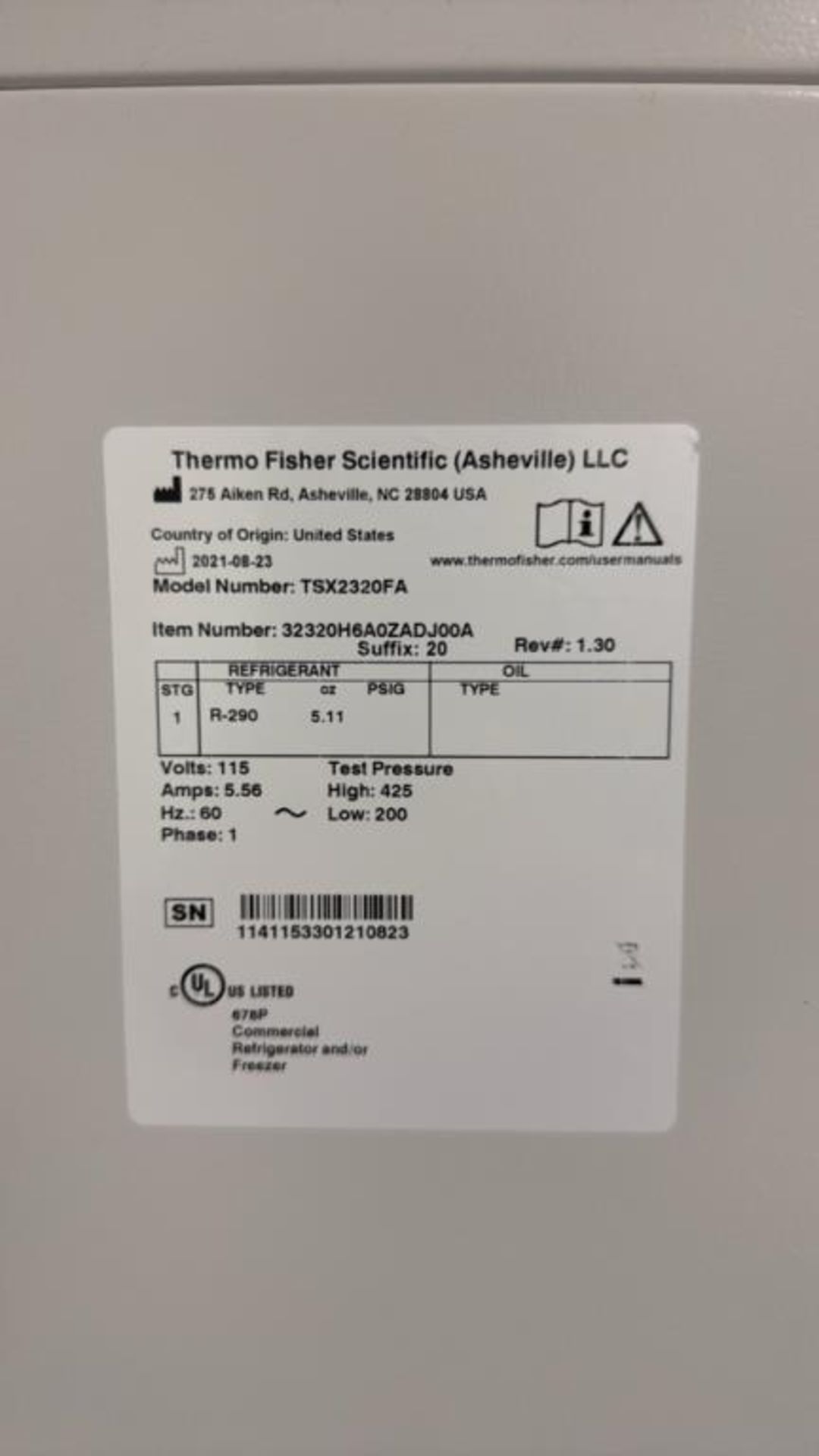 Thermo Scientific Freezer - Image 5 of 5