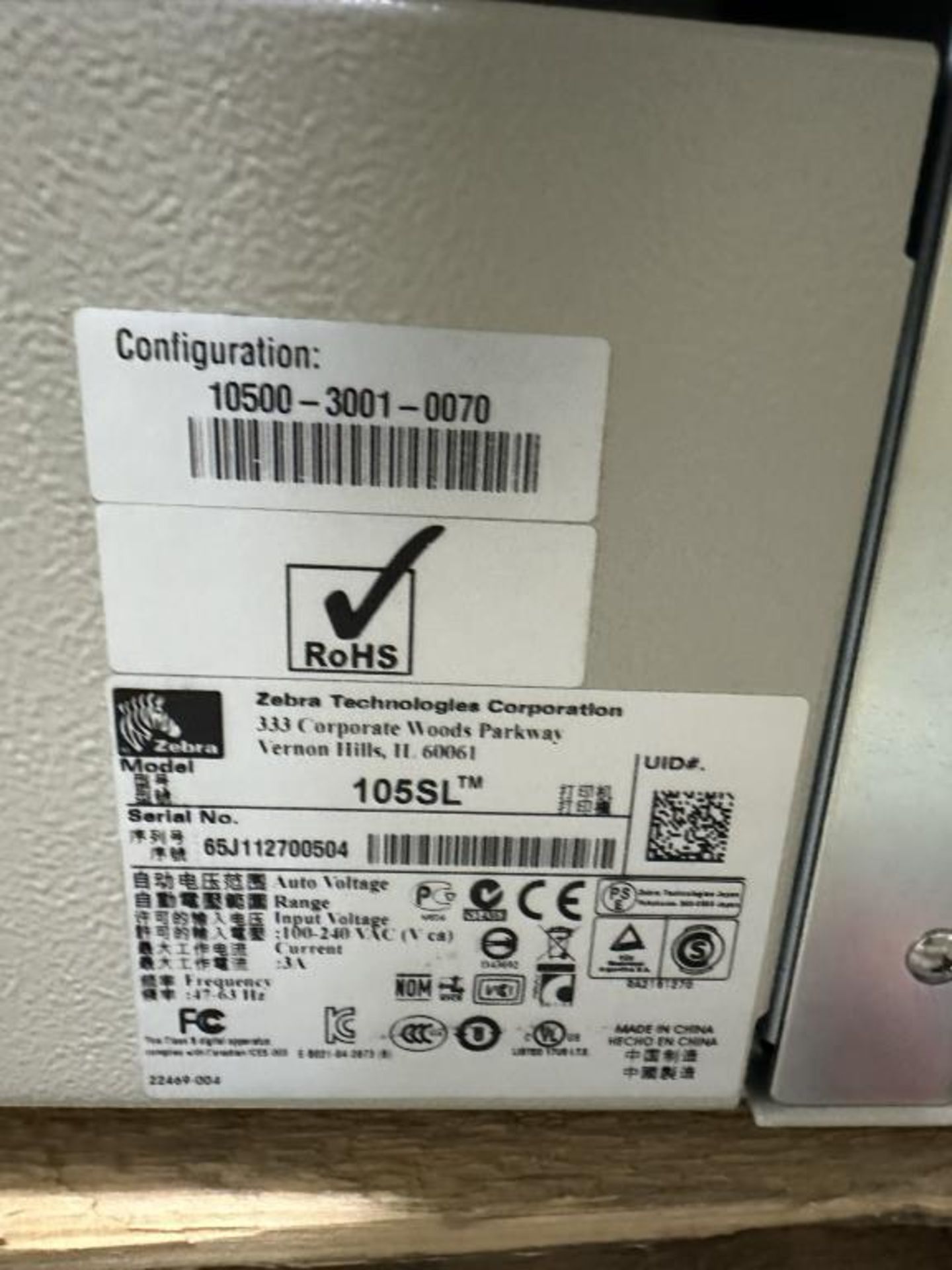 Zebra105 SL Thermal Label Printers - Image 4 of 5